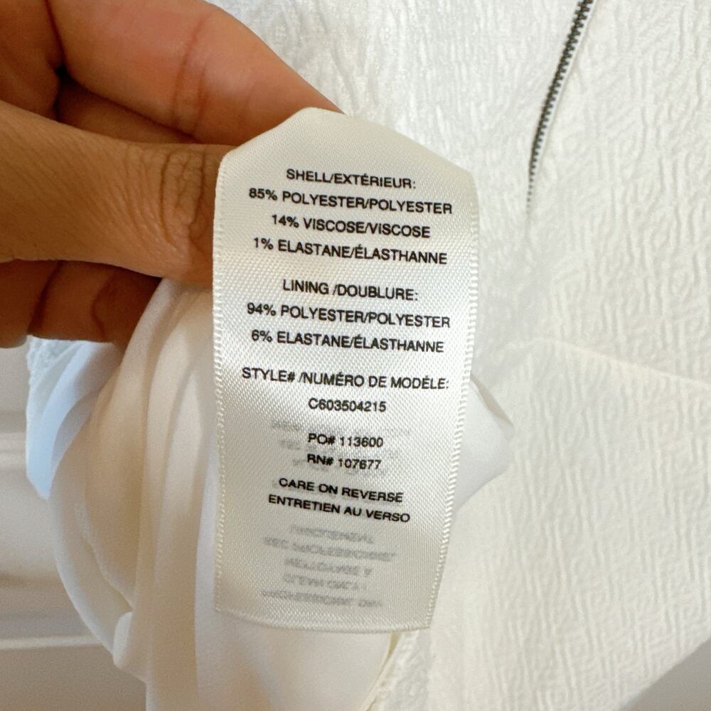 ALICE + OLIVIA Liv Dress White Drop Waist Textured Short Sleeve | 8 - Picture 11 of 11